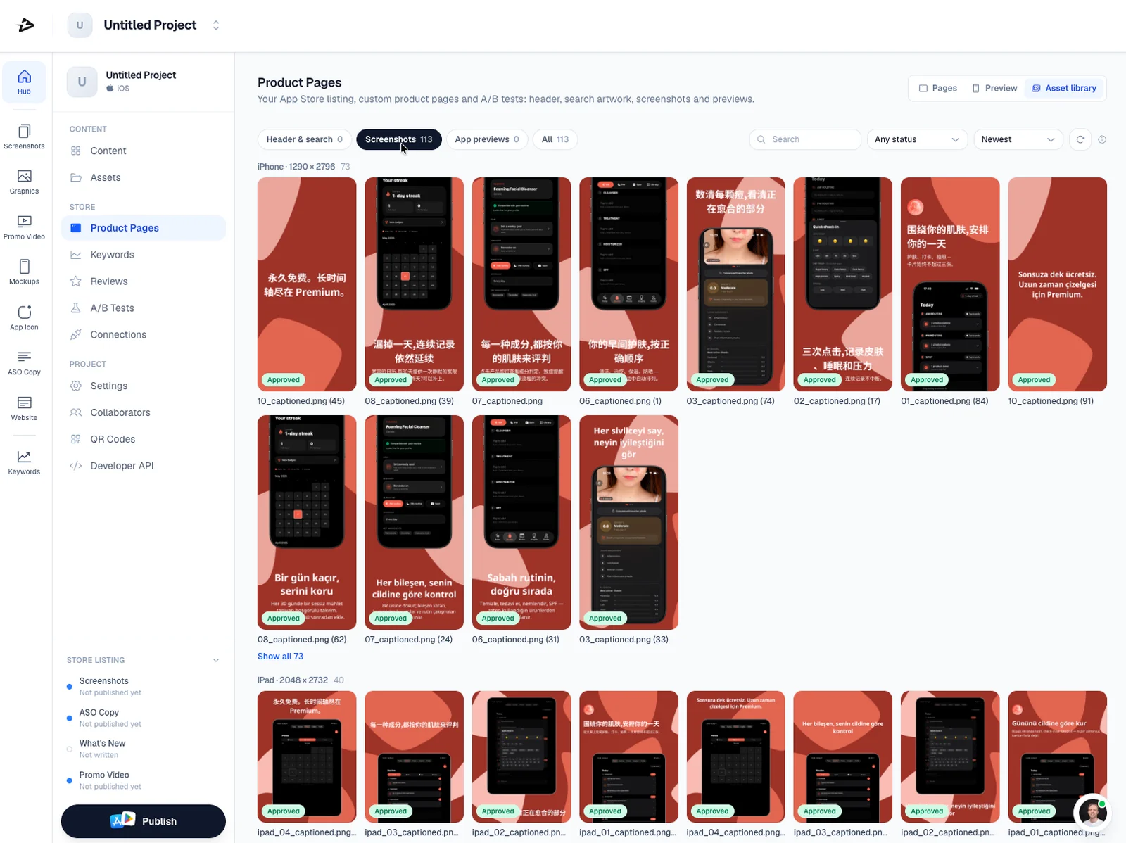 A collection of app marketing graphics in different formats inside Appfly